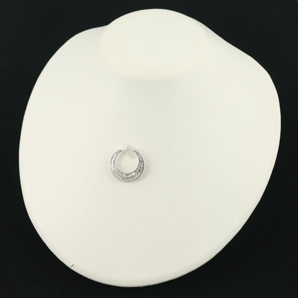  ダイヤ 0.72ct ムーン テーパーカット  ペンダントトップ K18WG 