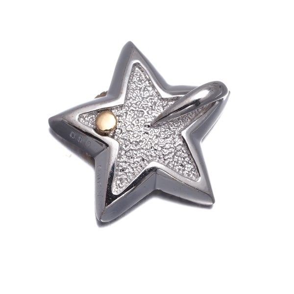  ダイヤ 0.60ct パヴェ スター ハート コンビカラー  ペンダントトップ K18WG/K14YG 
