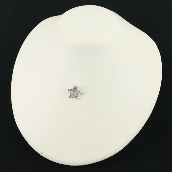  ダイヤ 0.60ct パヴェ スター ハート コンビカラー  ペンダントトップ K18WG/K14YG 