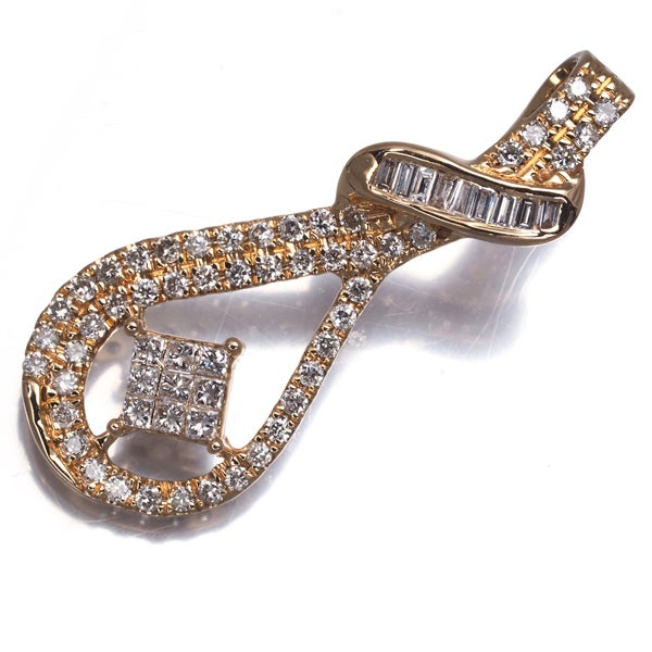  ダイヤ 0.50ct ミステリーセッティング 3種カット  ペンダントトップ K18PG 