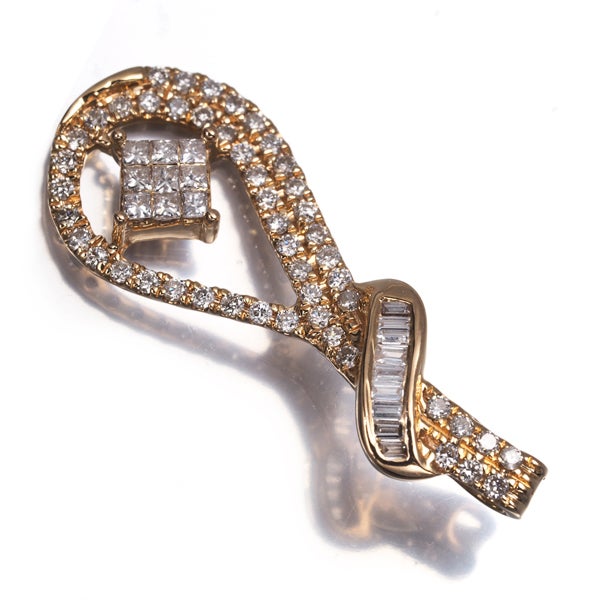 ダイヤ 0.50ct ミステリーセッティング 3種カット  ペンダントトップ K18PG 