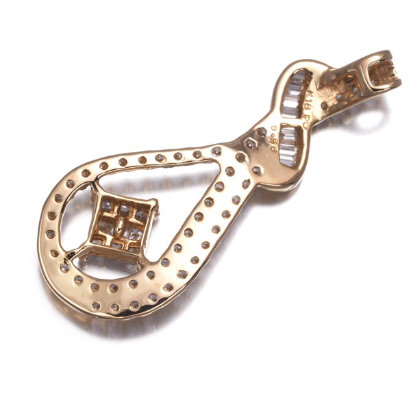  ダイヤ 0.50ct ミステリーセッティング 3種カット  ペンダントトップ K18PG 