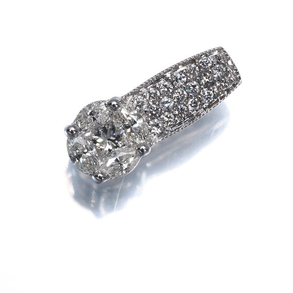  ダイヤ 0.50ct プリンセスカット マーキスカット 3種カット  ペンダントトップ K18WG 