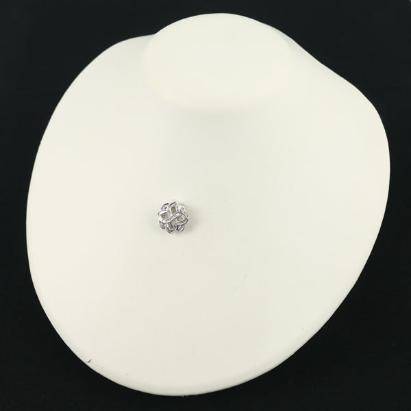  ダイヤ 0.30ct テーパーバゲットカット フラワー  ペンダントトップ K18WG 