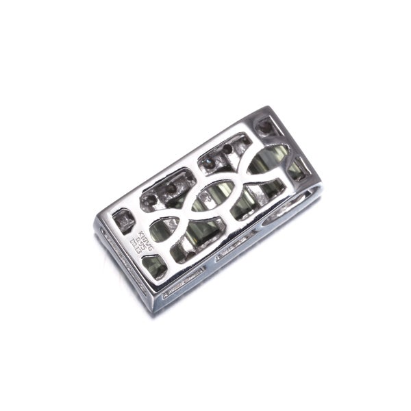  グリーンサファイア 0.95ct  ダイヤ 0.13ct   ペンダントトップ K18WG 