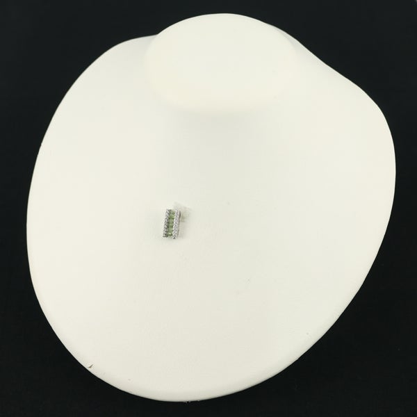  グリーンサファイア 0.95ct  ダイヤ 0.13ct   ペンダントトップ K18WG 