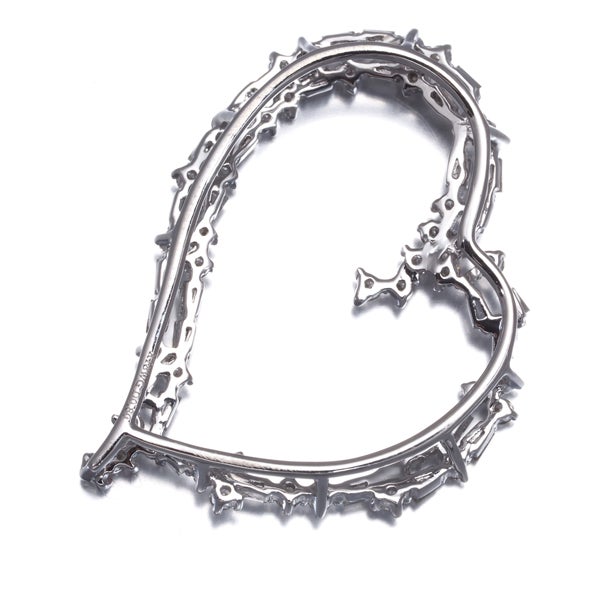  ダイヤ 0.80ct ハート テーパーバゲットカット 2種カット  ペンダントトップ K18WG 