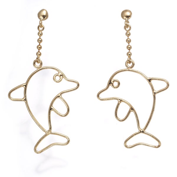   イルカ アニマル  ピアス K18YG 