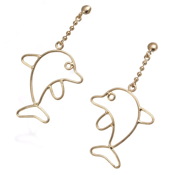   イルカ アニマル  ピアス K18YG 
