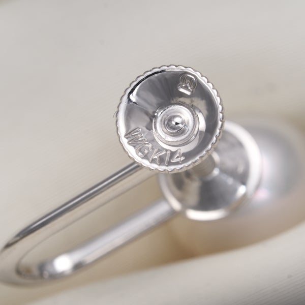 ミキモト イヤリング  アコヤ真珠 7.8mm  一粒 K14WG 