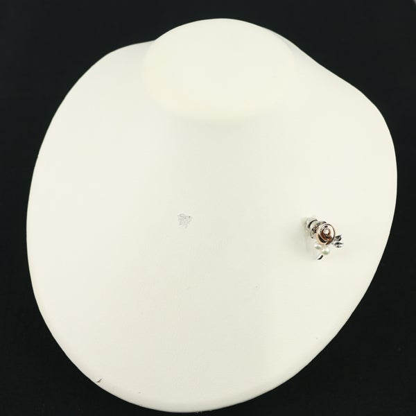 ミキモト ブローチ ベビー アコヤ真珠 4.2mm/4.8mm  薔薇 フラワー シルバー 
