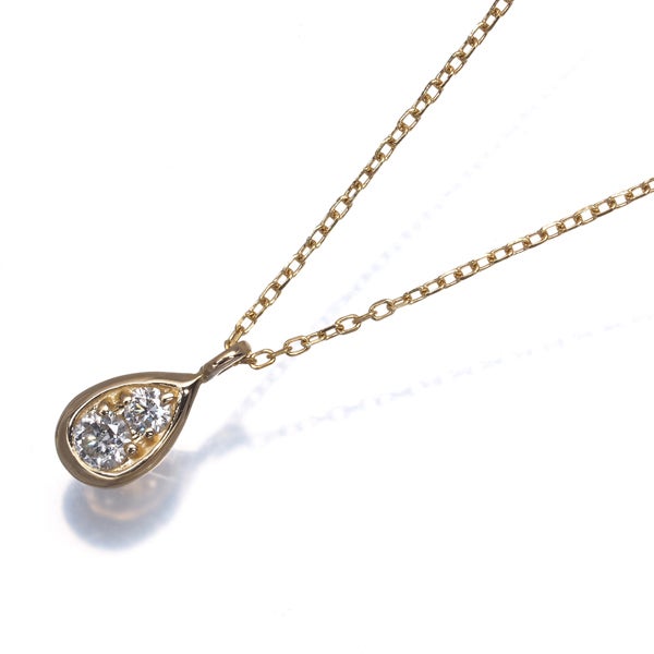 ヴァンドーム ネックレス  ダイヤ 0.12ct  ドロップ K18YG 