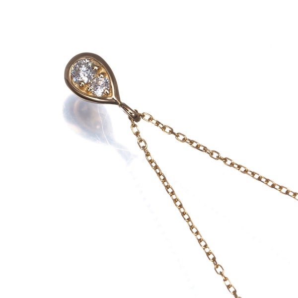 ヴァンドーム ネックレス  ダイヤ 0.12ct  ドロップ K18YG 