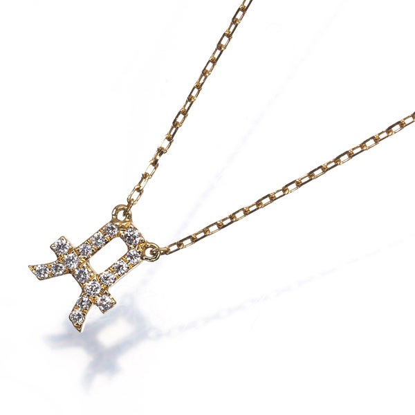 アーカー ネックレス  ダイヤ 0.07ct  イニシャル A K18YG 