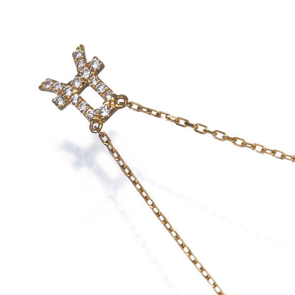 アーカー ネックレス  ダイヤ 0.07ct  イニシャル A K18YG 