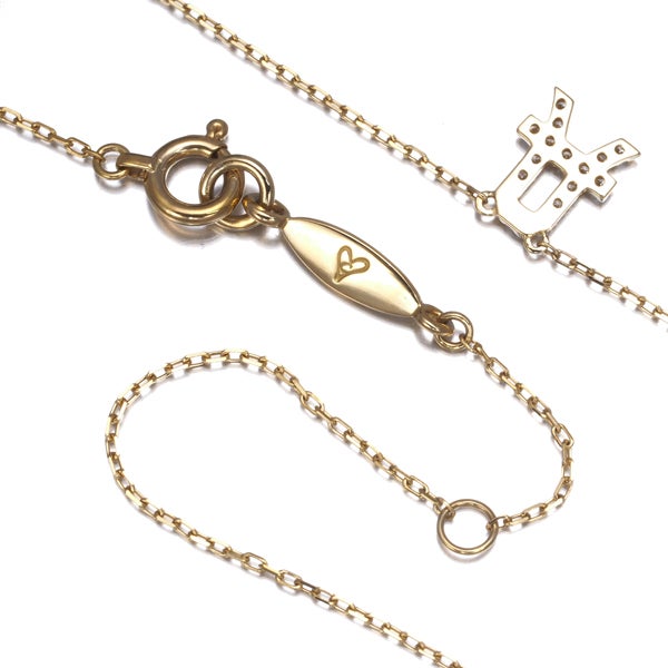 アーカー ネックレス  ダイヤ 0.07ct  イニシャル A K18YG 