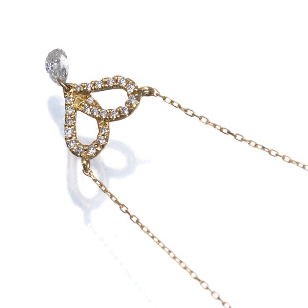 アーカー ネックレス  ダイヤ 0.19ct フィルージュハート  K18YG 