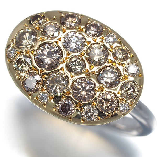 カシケイ リング  ダイヤ 1.00ct メランジェ 10.5号 K18YG/WG 