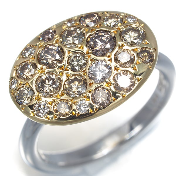 カシケイ リング  ダイヤ 1.00ct メランジェ 10.5号 K18YG/WG 
