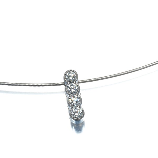 ギメル ネックレス ダイヤ 0.153ct  イニシャル I オメガ Pt950/Pt850 