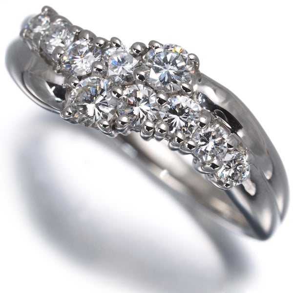  ダイヤ 0.58ct ウェーブ  リング Pt900 