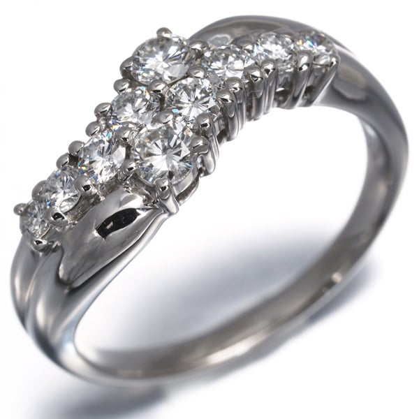  ダイヤ 0.58ct ウェーブ  リング Pt900 