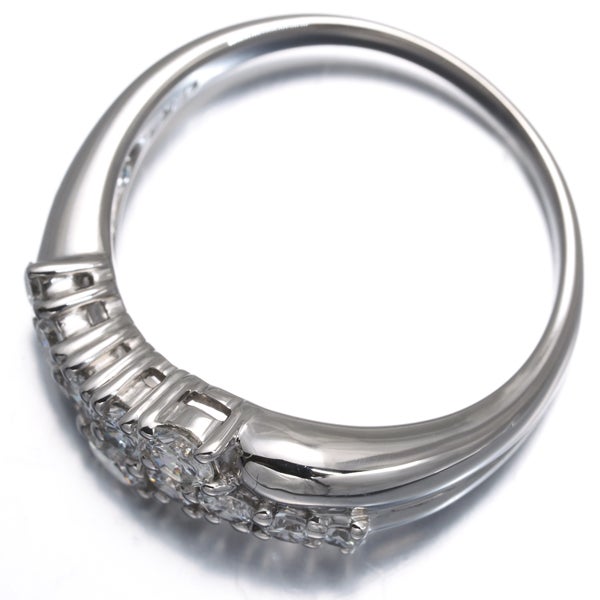  ダイヤ 0.58ct ウェーブ  リング Pt900 
