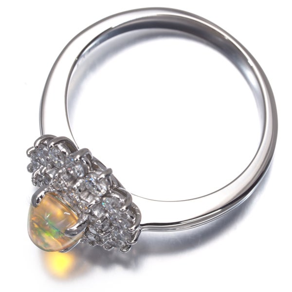  オパール 0.53ct  ダイヤ 0.54ct クラシック  リング Pt900 