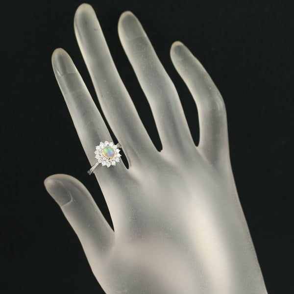  オパール 0.53ct  ダイヤ 0.54ct クラシック  リング Pt900 