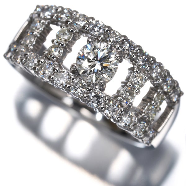  ダイヤ 0.375ct/0.72ct 透かし  リング Pt900 
