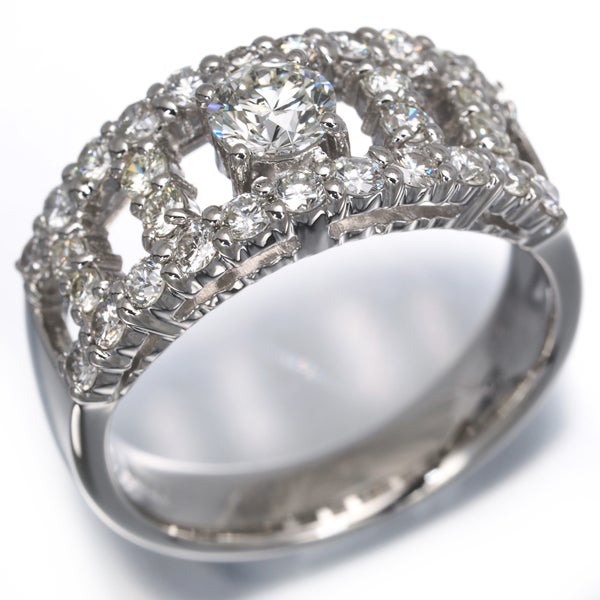  ダイヤ 0.375ct/0.72ct 透かし  リング Pt900 