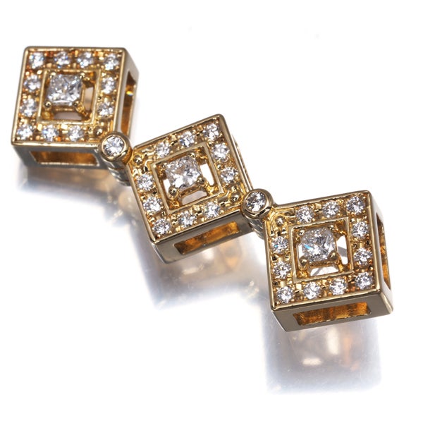 タサキ ペンダントトップ  ダイヤ 0.53ct  スクエア 2WAY K18YG 