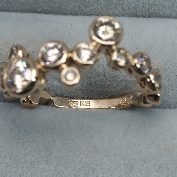 カシケイ リング  ダイヤ 1.00ct ベゼル 11号 K18BG 