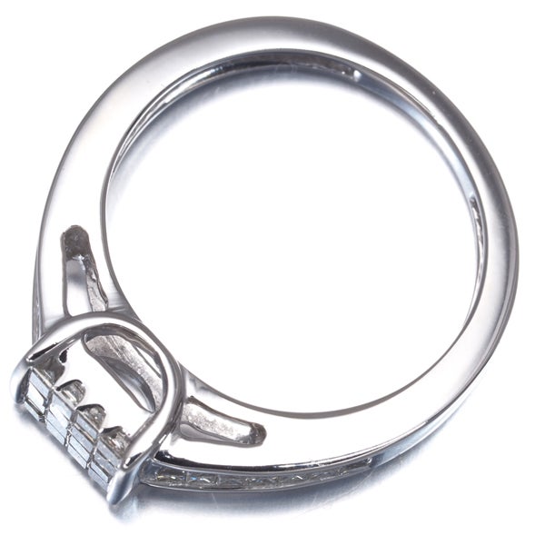  ダイヤ 0.50ct プリンセスカット ミステリーセッティング リング K18WG 