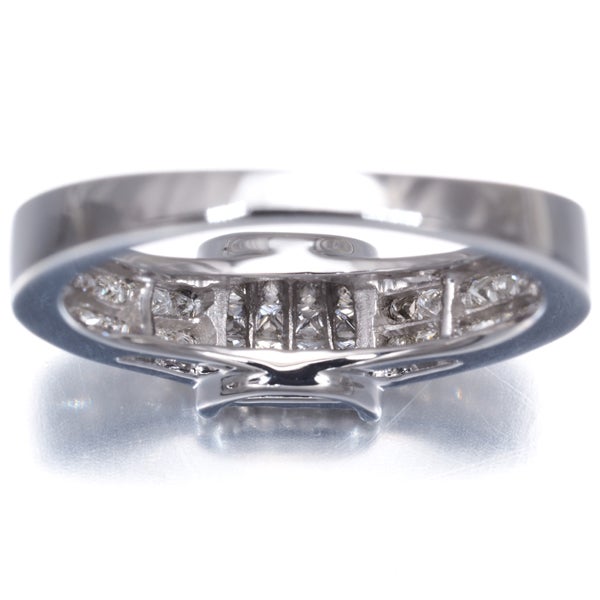  ダイヤ 0.50ct プリンセスカット ミステリーセッティング リング K18WG 