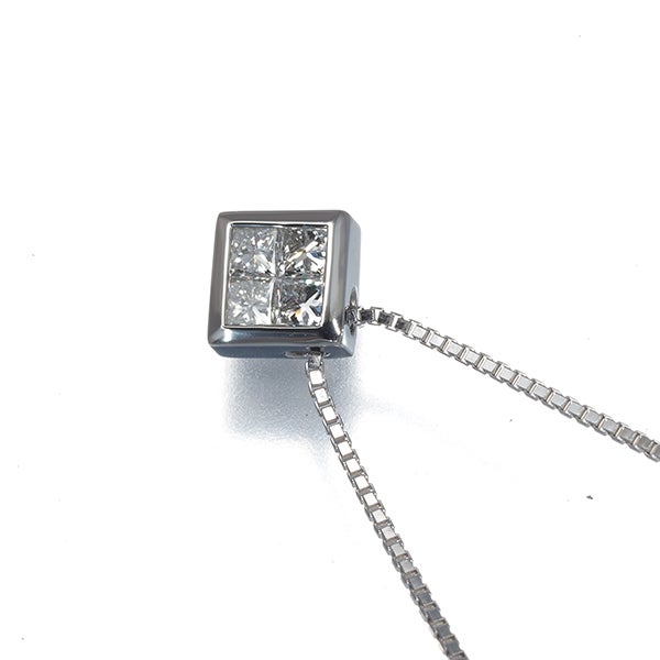 ヴァンドーム ネックレス  ダイヤ 0.20ct ミステリーセッティング スクエア Pt950/Pt850 