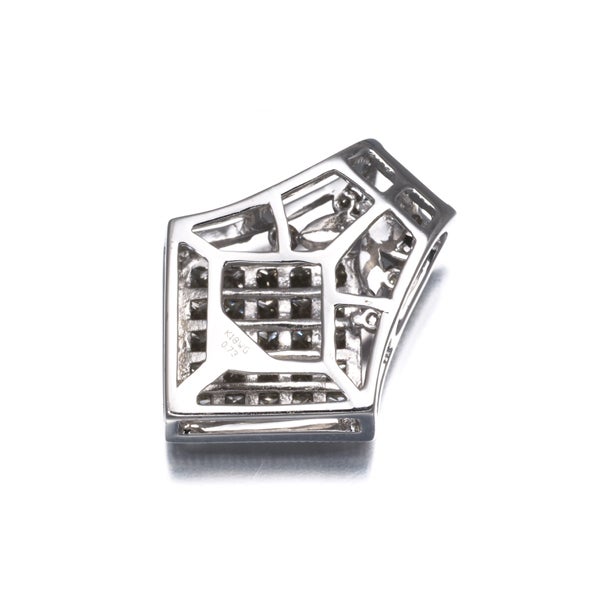 ライトブラウン ダイヤ 0.73ct ミルグレイン ミステリーセッティング ペンダントトップ K18WG 