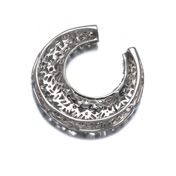  ダイヤ 0.50ct テーパーカット 3種カット ムーン  ペンダントトップ K18WG 