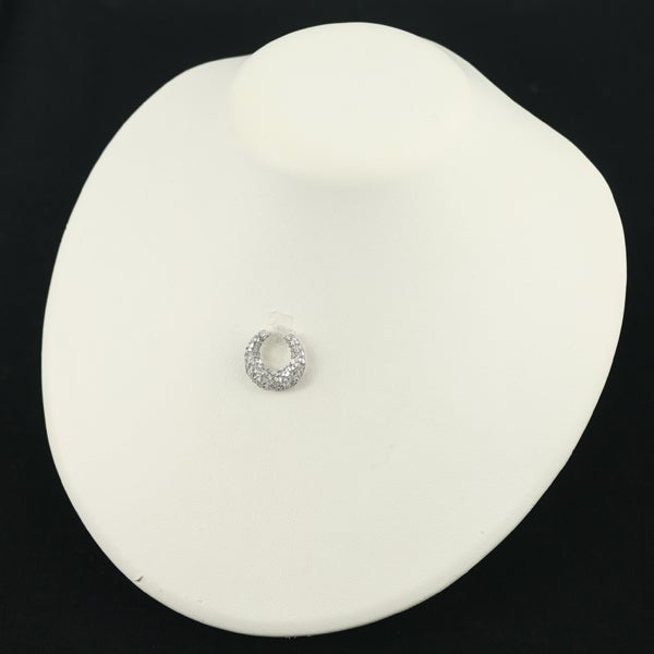  ダイヤ 0.50ct テーパーカット 3種カット ムーン  ペンダントトップ K18WG 