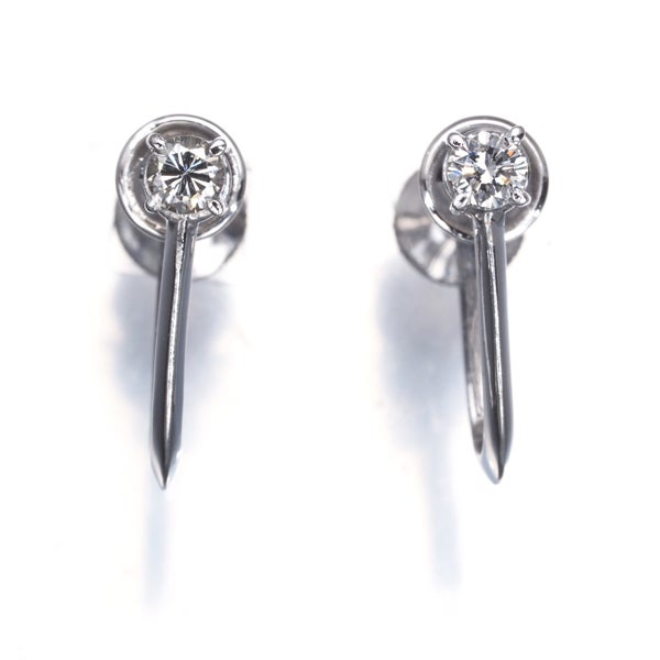 タサキ イヤリング  ダイヤ 0.08ct/0.08ct  一粒 Pt900 