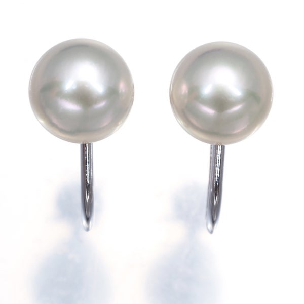 ミキモト イヤリング  アコヤ真珠 8.2mm  一粒 K18WG 