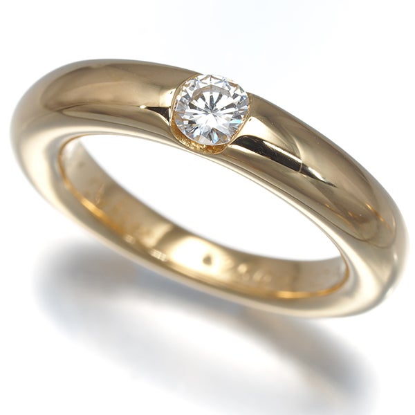 カルティエ リング  ダイヤ 0.25ct エリプス 52号  K18YG 