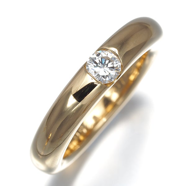 カルティエ リング  ダイヤ 0.25ct エリプス 52号  K18YG 