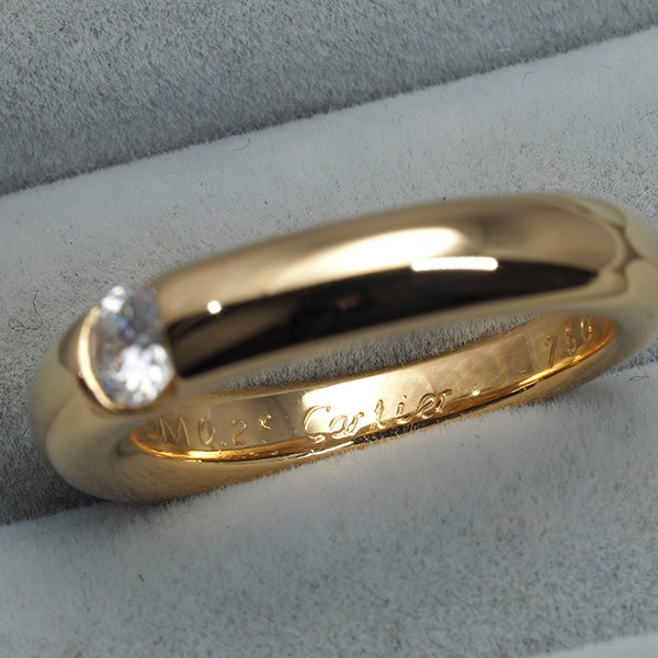 カルティエ リング  ダイヤ 0.25ct エリプス 52号  K18YG 