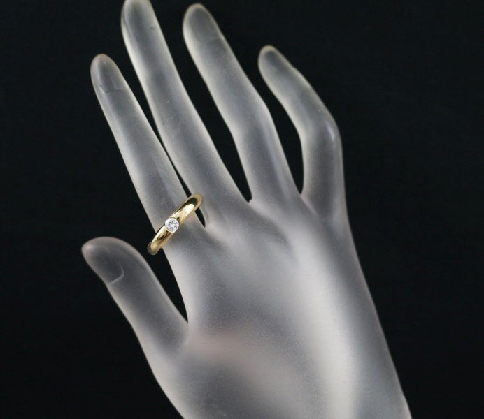 カルティエ リング  ダイヤ 0.25ct エリプス 52号  K18YG 