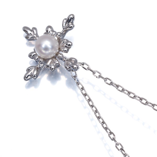 ミキモト ネックレス ベビー アコヤ真珠 4.5mm  クロス K18WG 