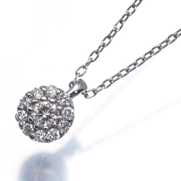  ダイヤ 0.15ct フラワー  ネックレス Pt950/Pt850 