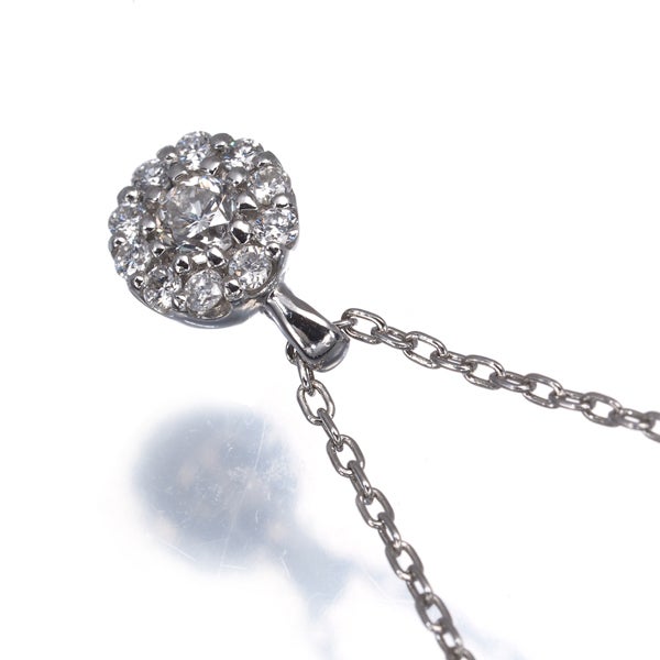  ダイヤ 0.15ct フラワー  ネックレス Pt950/Pt850 