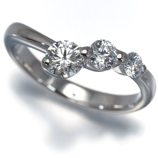 タサキ リング  ダイヤ 0.59ct  トリロジー 10号 Pt900 