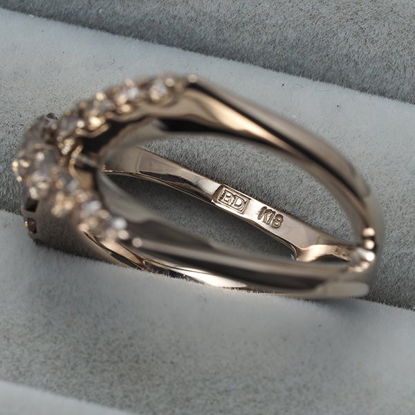 カシケイ リング ダイヤ 1.00ct ネイキッド 11.5号 K18BG 
